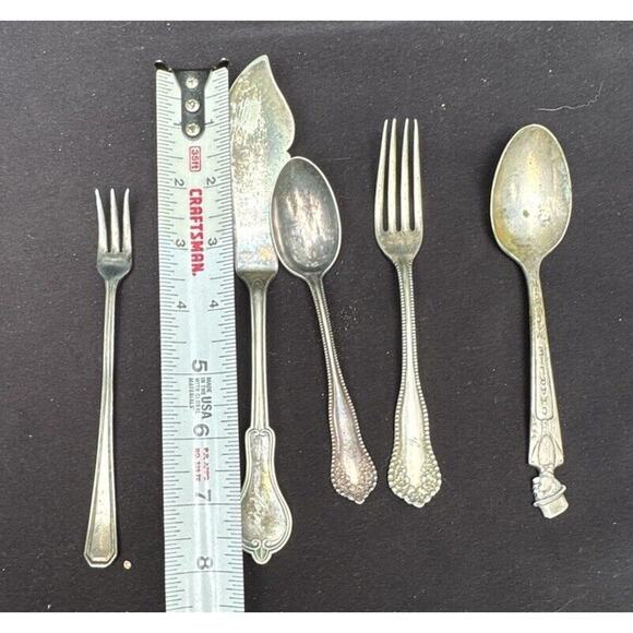 Vintage Victorian Silverware 5 Pieces Charlie McCarthy Spoon Duchess & More! -C4 - Picture 7 of 12